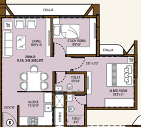 JVM Spectrum Dhokali Thane 2BHK Plan