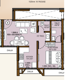 JVM Spectrum Yashaswi Nagar Thane 2BHK Plan